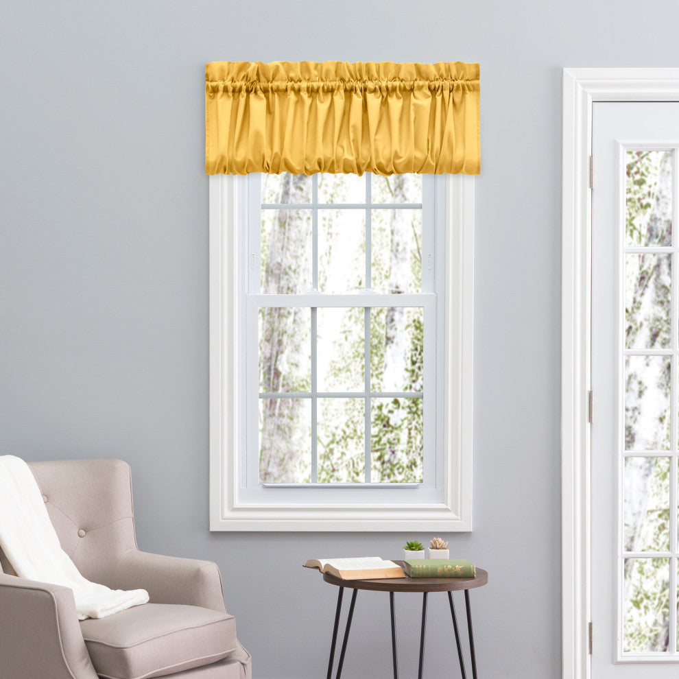 Ellis Curtain Stacey 60"x15" Balloon Valance, Yellow