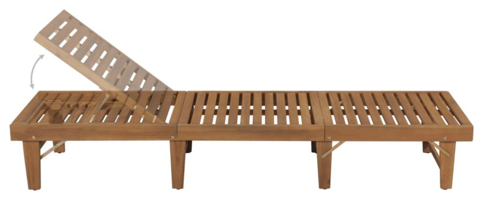 Vidaxl Folding Sun Lounger With Cushion Solid Acacia Wood