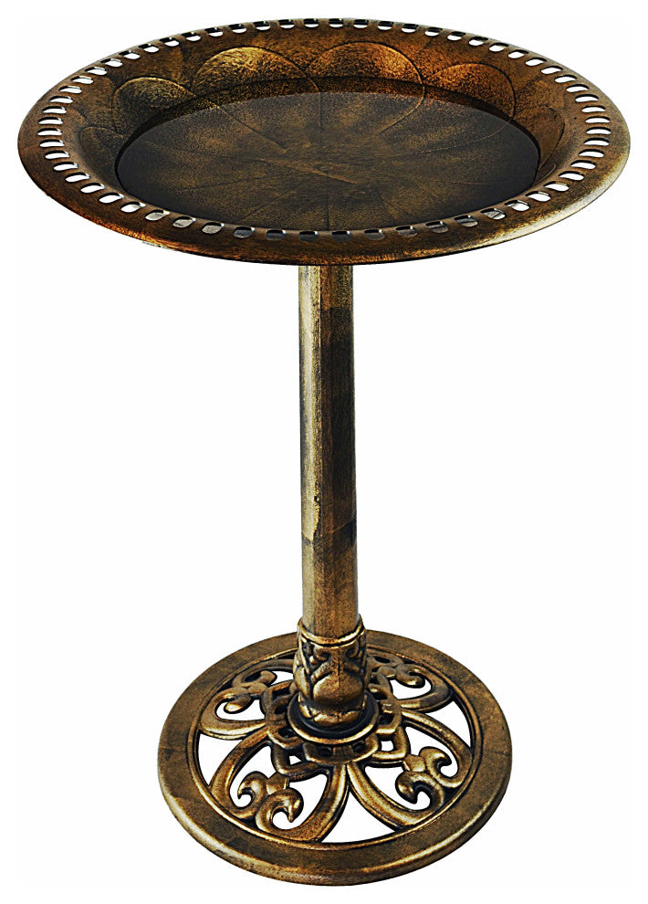 Free Standing Bird Bath for Yard and Garden, Antique Brushed Bronze
