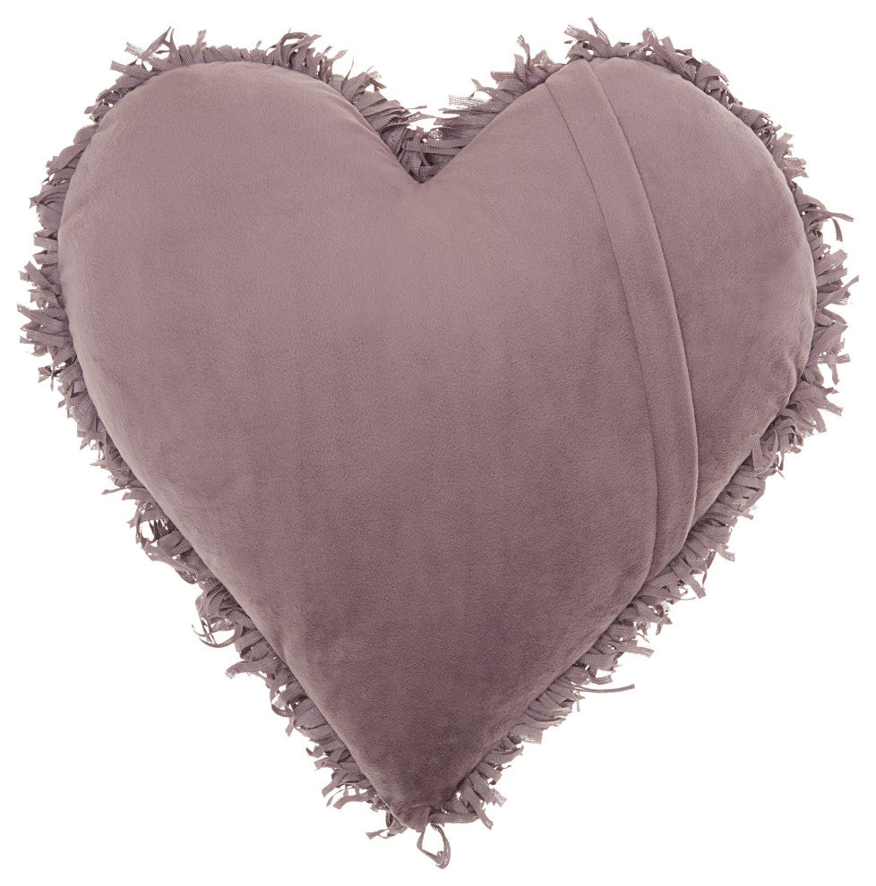 Heart Shaped Lavendar Shag Accent Pillow