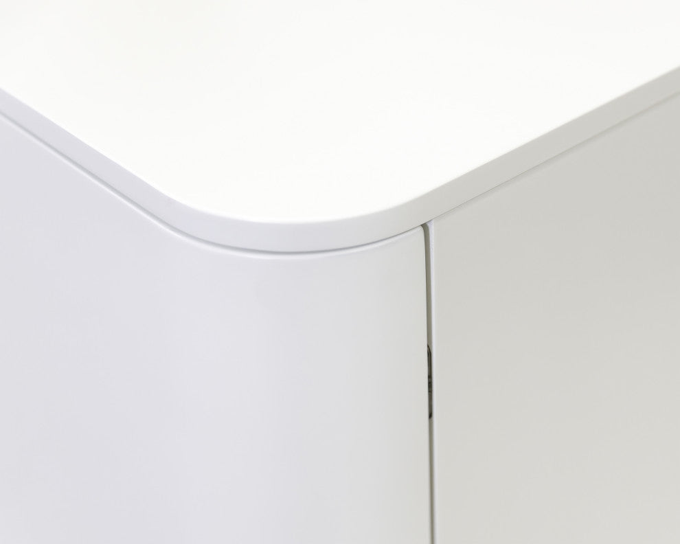 Modern 60" Fireplace Console Entertainment, White