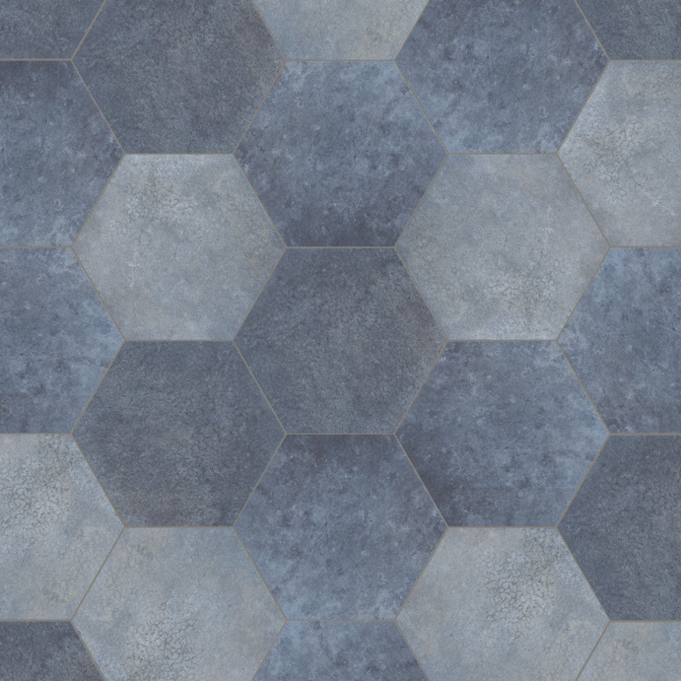 Heritage Hex Indigo Porcelain Floor and Wall Tile