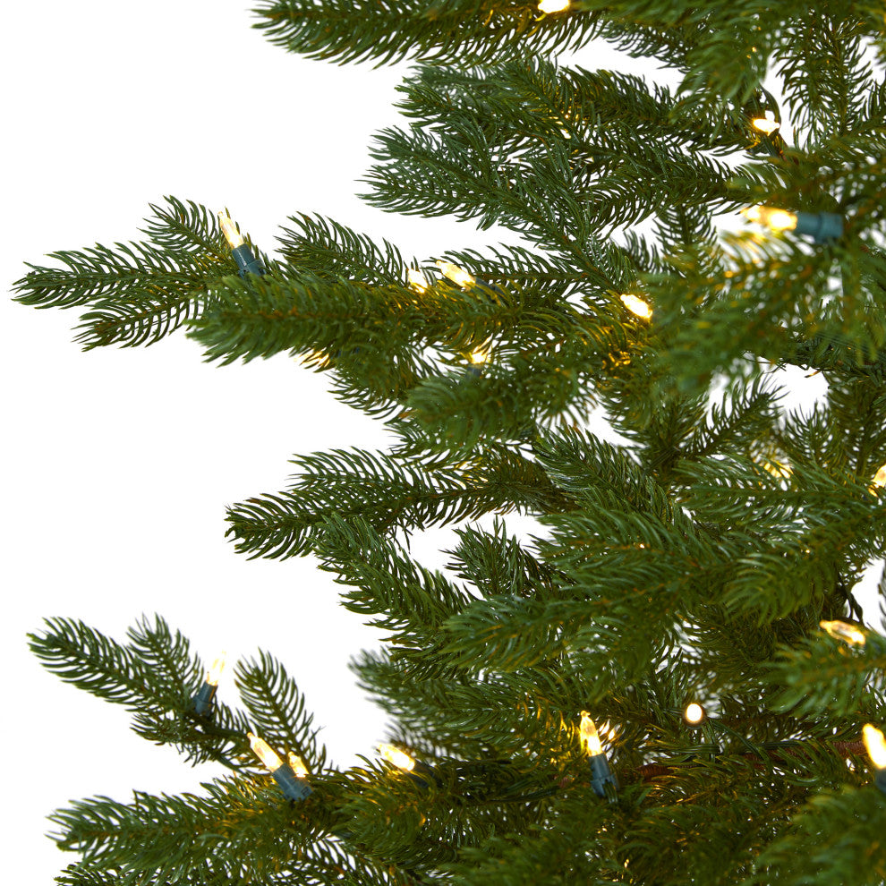 7.5' Fairbanks Fir Faux Xmas Tree W/ Multifunction Lights & Bendable Branches