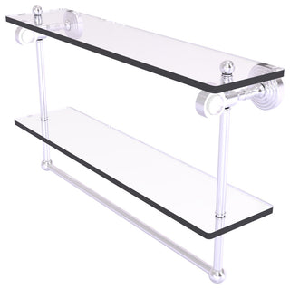 Pacific Grove 22" Double Glass Shelf with Towel Bar, Satin Chrome