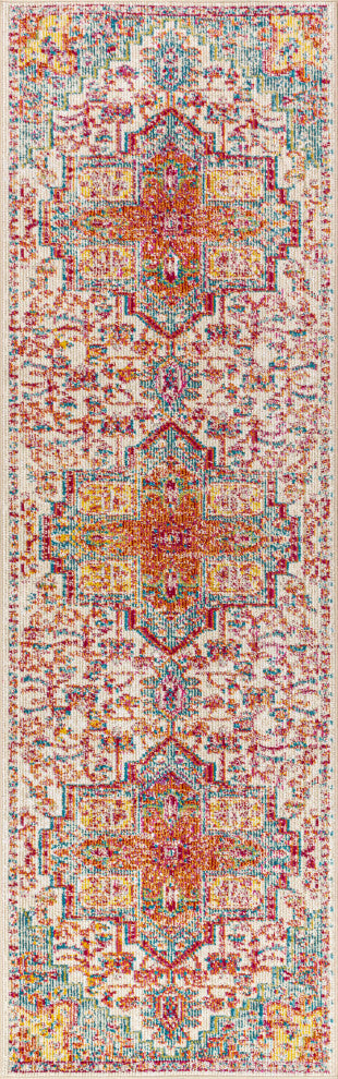 Zafra Vintage Medallion Area Rug, 2 X 8