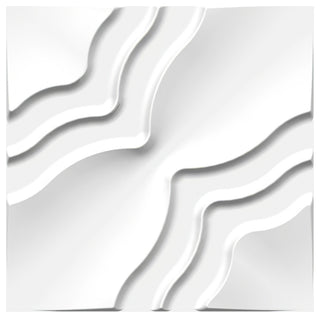 White Abstract 3D Wall Panels, Set of 10, Covers 26.9 Sq Ft