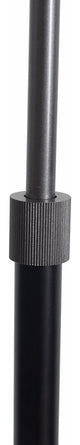 Roswell Floor Lamp Matte Black Finish, White Linen Shade, Black Marble Base