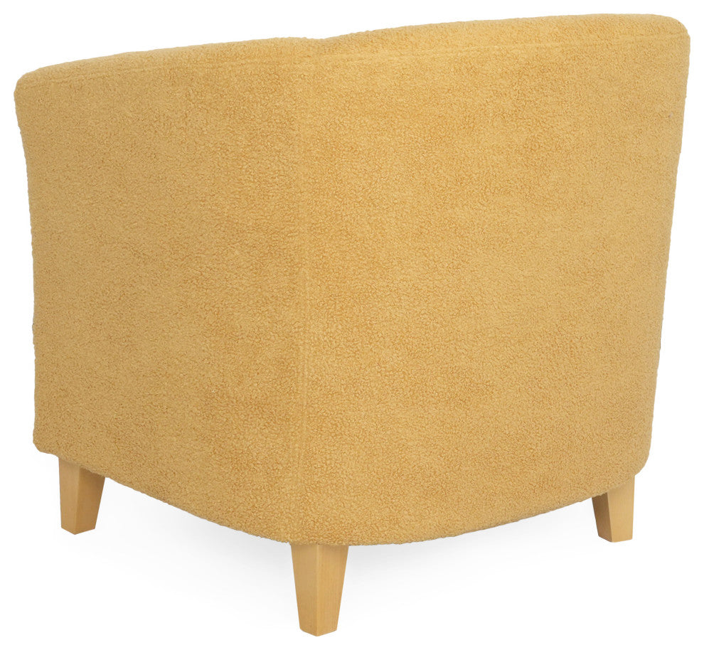 GDF Studio Kenta Contemporary Upholstered Fabric Club Chair, Mustard Yellow