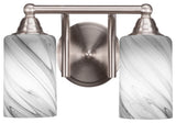 Paramount 2-Light Bath Bar, Brushed Nickel, 4" Onyx Swirl Glass