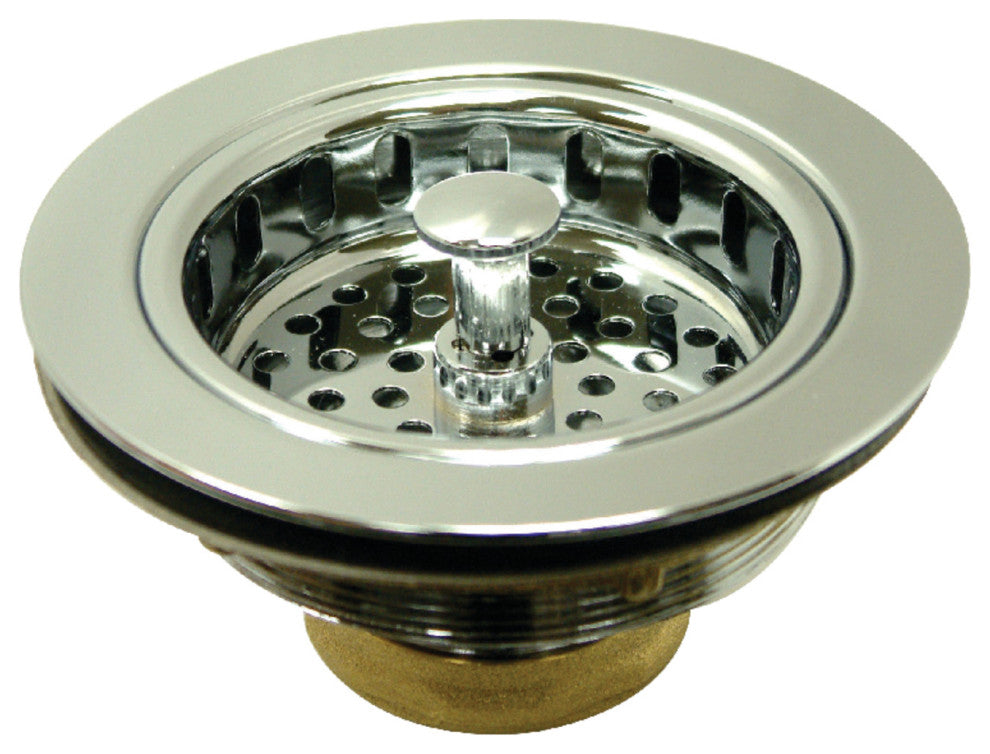 Kingston Brass Kitchen Sink Basket Strainer, Polished Chrome