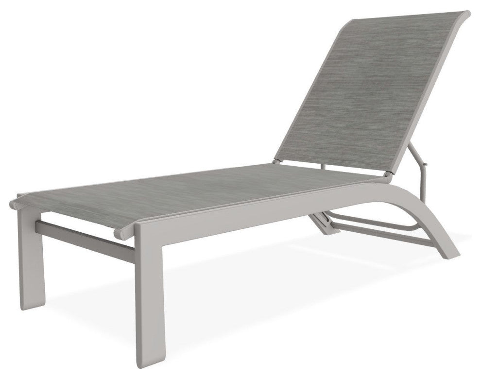 Kendall Sling Stackable Outdoor Chaise Lounge, Sicily/Warm Gray