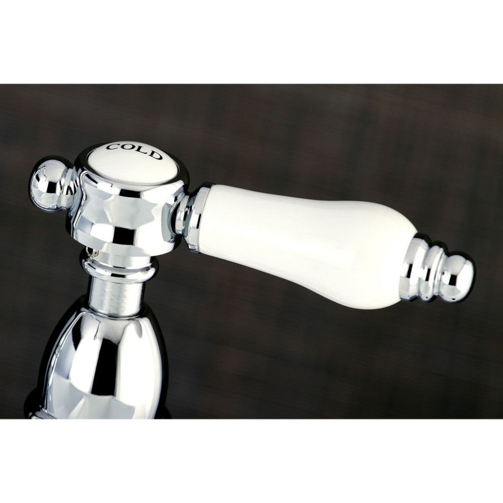 Kingston Brass Bridge Kitchen Faucet With Brass Sprayer, Polished Chrome