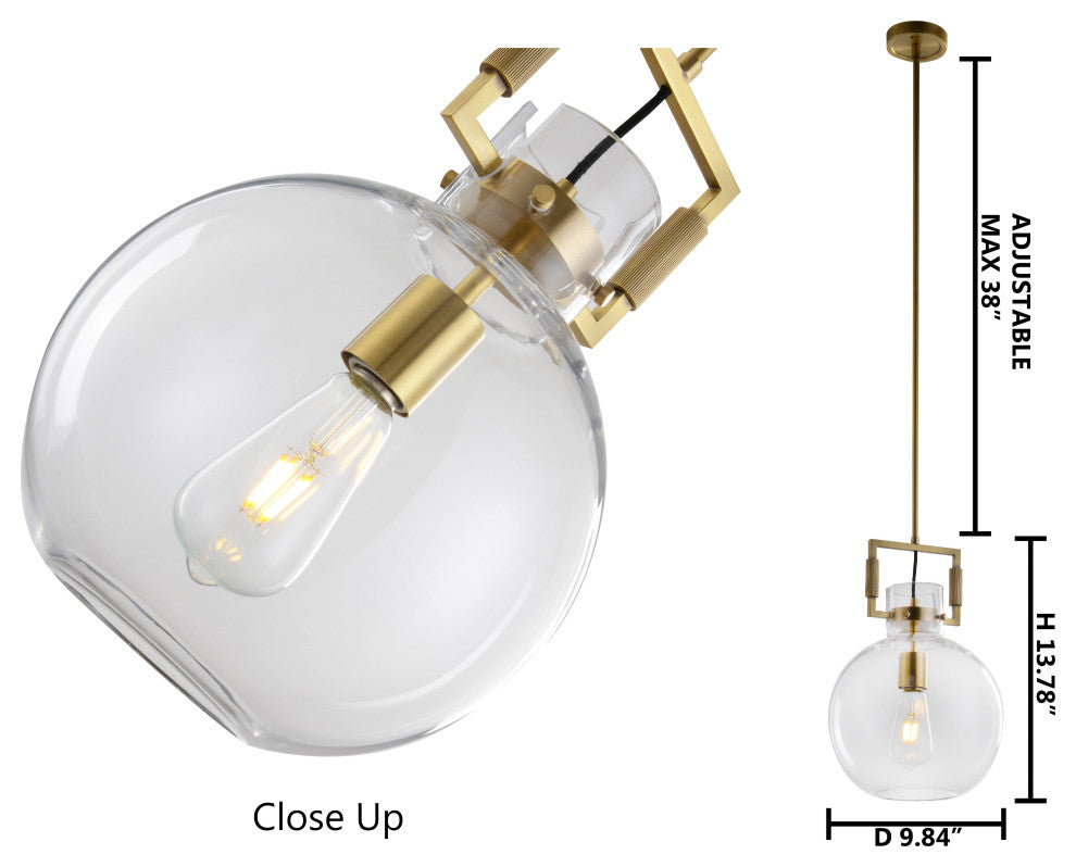 Modern Brass Globe Pendant Light