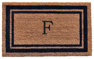 Dark Blue Border 24"x36" Monogram Doormat, Letter F