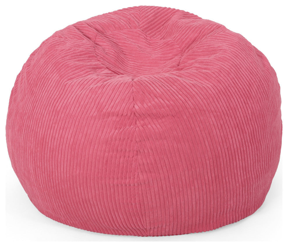 Spring 3 Foot Corduroy Beanbag, Pink Rose
