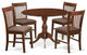 5 Pc Dining Set, Mahogany Table, 4 Mahogany Chairs