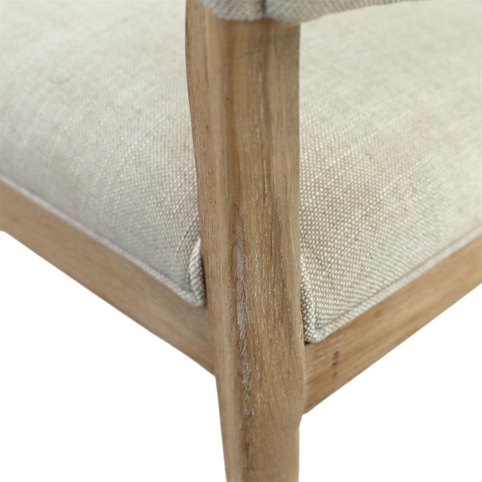 Lonewood Cotton Blend Upholstered Dining Chair, Off-White