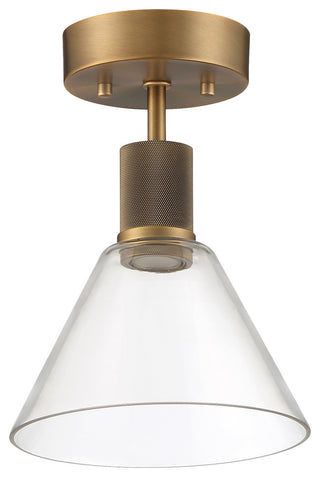 Access Lighting 63146LEDD/CLR Port Nine 8"W LED Semi-Flush - Antique Brushed