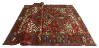 Fine Vintage Heriz Leia Red/Charcoal Runner, 7'7 x 10'0