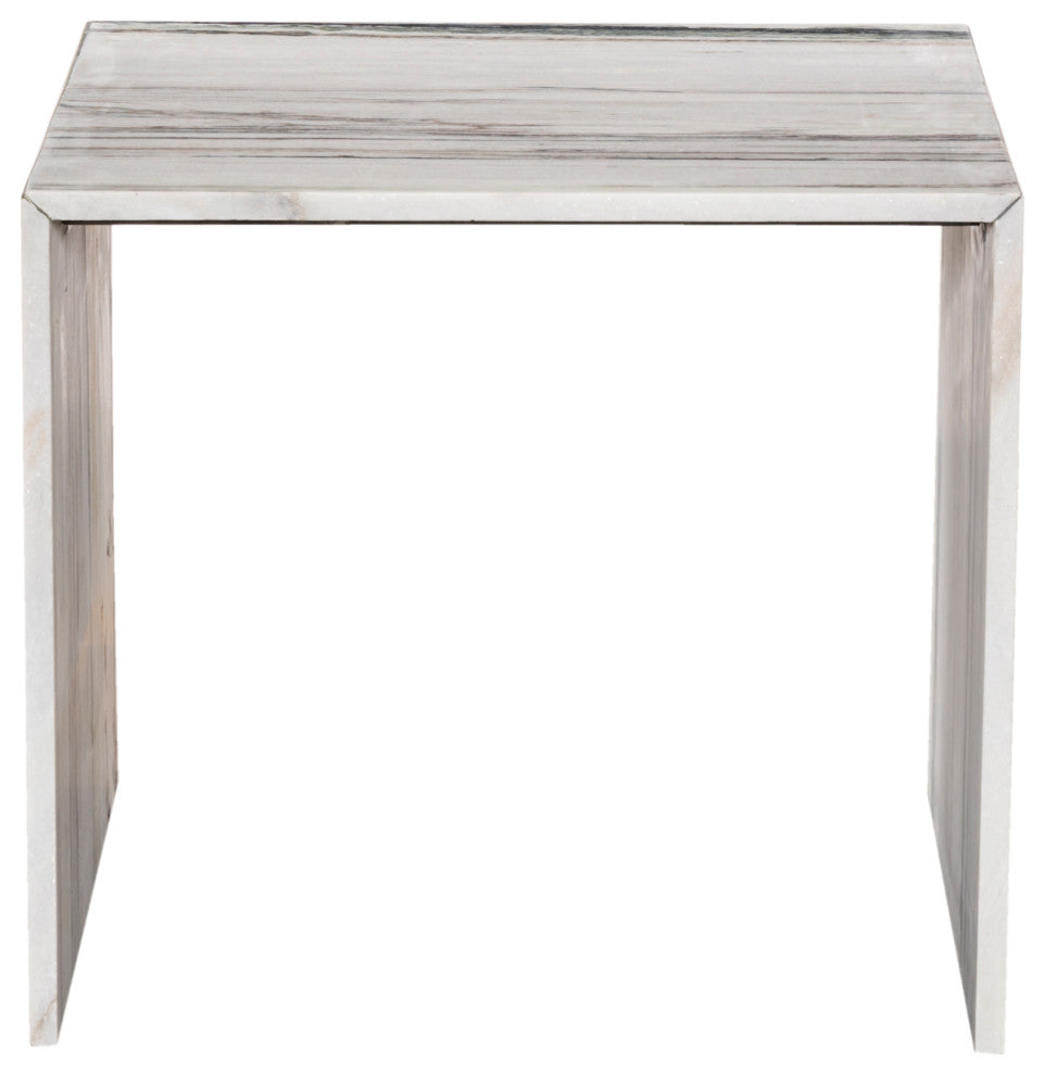 Canova Marble End Table, Black and White, End Table
