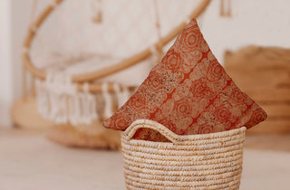 Patina Geometric Print Pillow, Orange/Rust, 18" X 18"