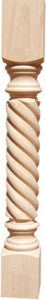 Rope Kitchen Island Leg, Alder, 5"
