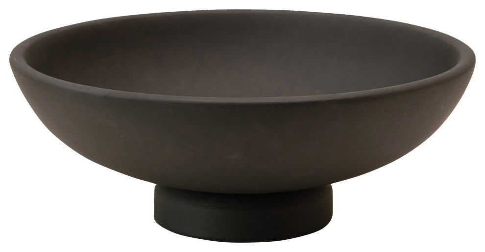Mango Wood Footed Bowl, Black