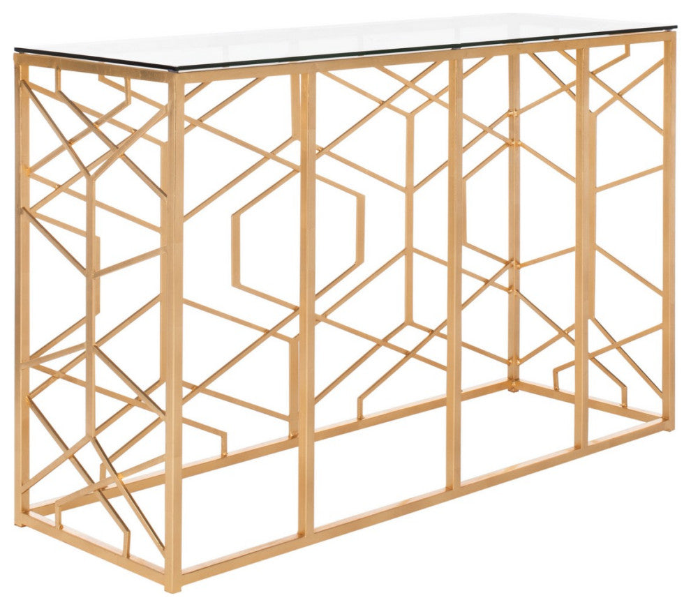 Safavieh Sean Gold Leaf Console Table Gold