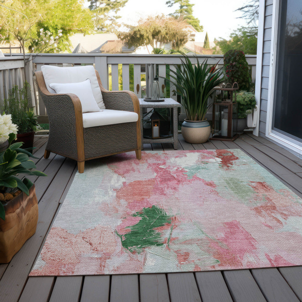 Machine Washable Indoor/Outdoor Chantille ACN1914 Blush 3' x 5' Rug