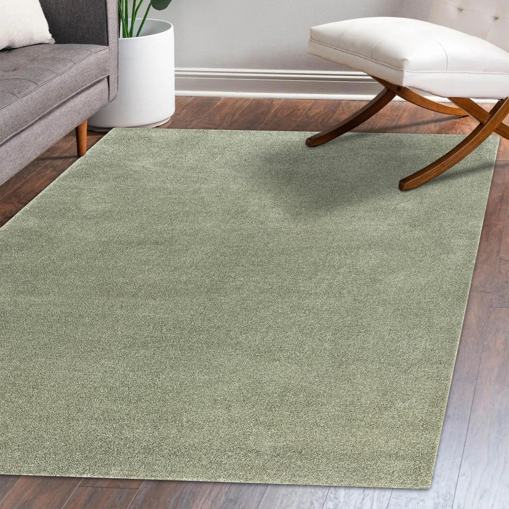 Haze Solid Low-Pile Green 12 ft. x 15 ft. Area Rug