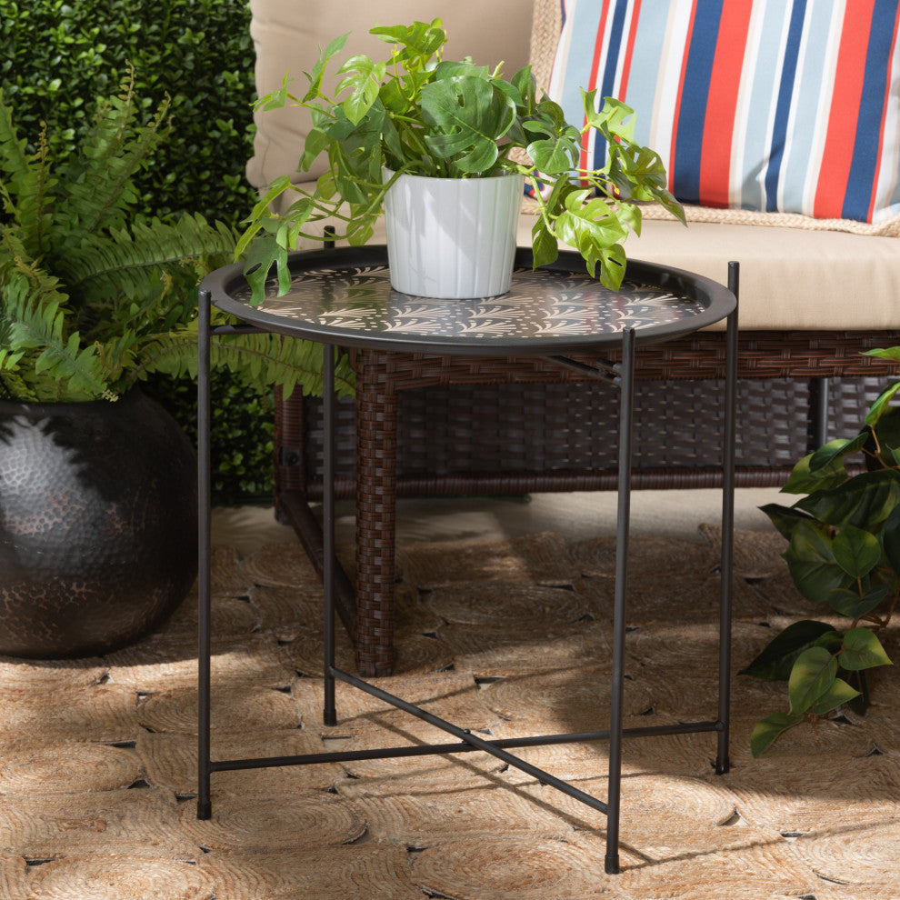 Ivana Modern And Contemporary Black Finished Metal Plant Stand