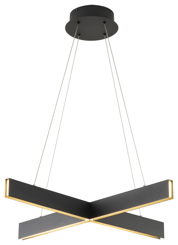 Metal and Acrylic "X" Shaped Frame LED Light Fixture, Black