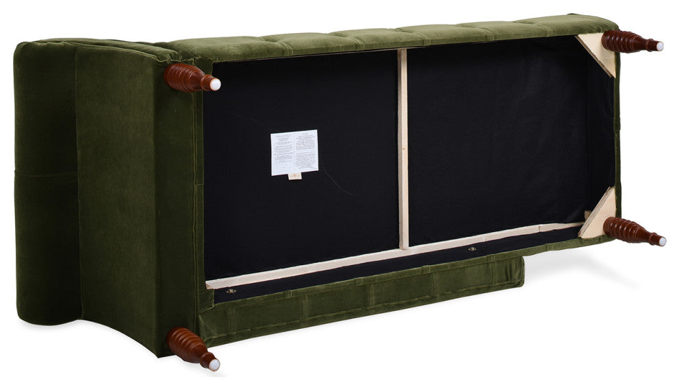 Samuel Velvet Tufted Chaise Lounge, Right-Arm Facing, Olive Green Performance Velvet
