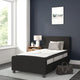 Tribeca Tufted Upholstered Platform Bed W/10 Inch Pocket Spring Mattress, Black,