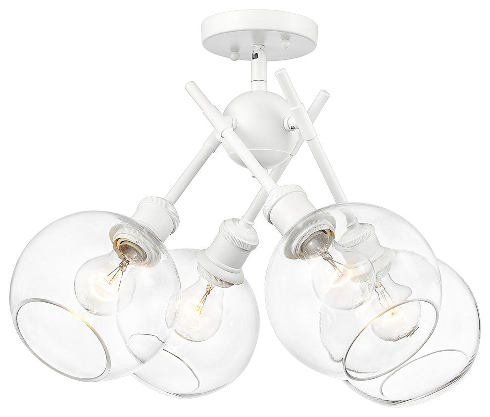 Golden Lighting 1945-SF GLOBE Axel 4 Light 24"W Semi-Flush - Brushed Champagne