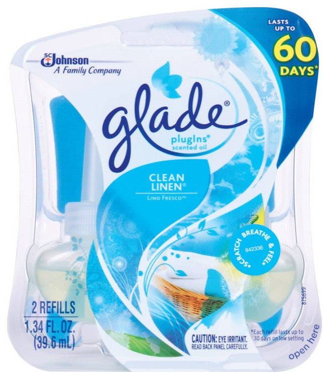 Glade 14384 PlugIns Air Freshener Oil Refill,  Clean Linen