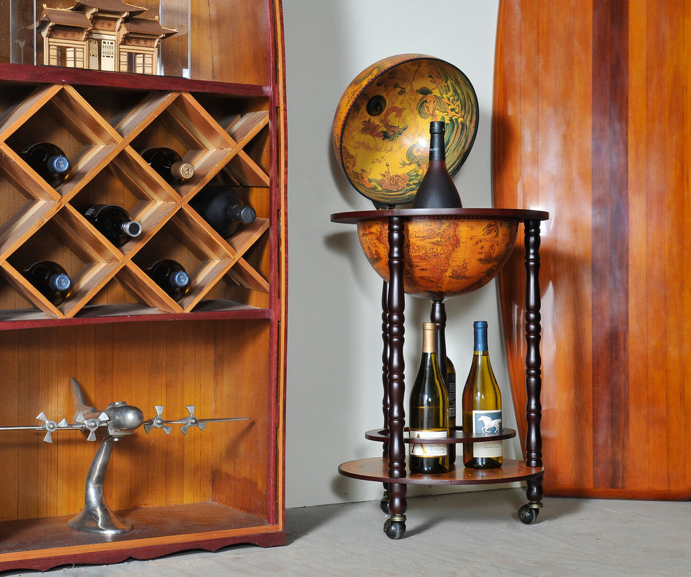 Globe Bar Table 330Mm 4 Legs Stand, Red