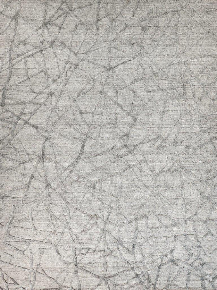 Windsor Handmade Hand Loomed Wool and Bamboo Silk Gray Area Rug