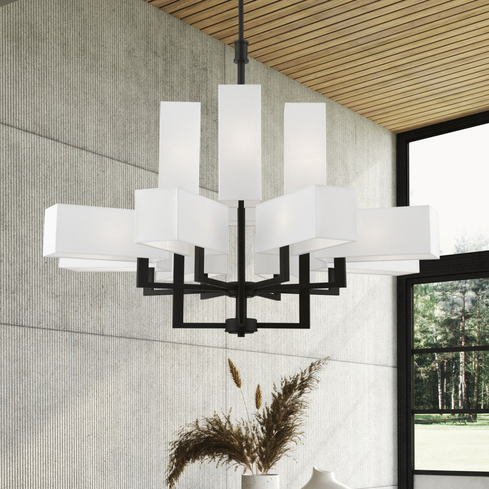 Rubix 12 Light Black Extra Large Foyer Chandelier