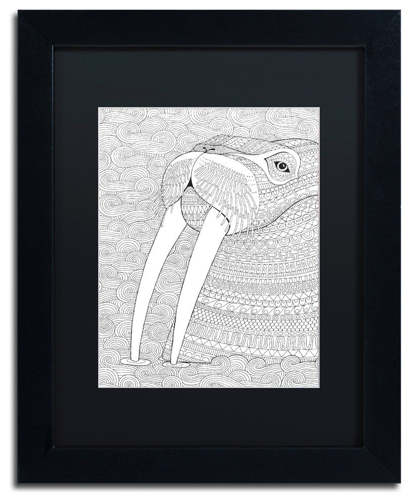 Hello Angel 'Animals 21' Art, Black Frame, 14"x11", Black Matte