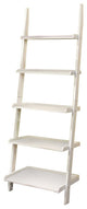 Benzara BM172781 Solid Wood 5-Tier Ladder Shelf, White