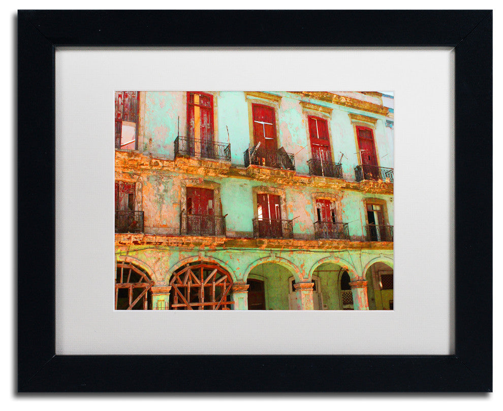 'Memories Havana' Matted Framed Art, Black Frame, White Matte, 14x11