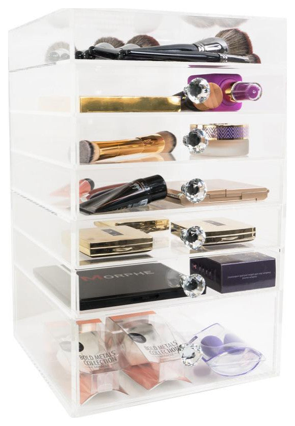 Diamond Collection 7-Tier Acrylic Organizer With Flip Open Top