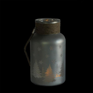 10" Christmas Trees and Snowflakes Candle Holder