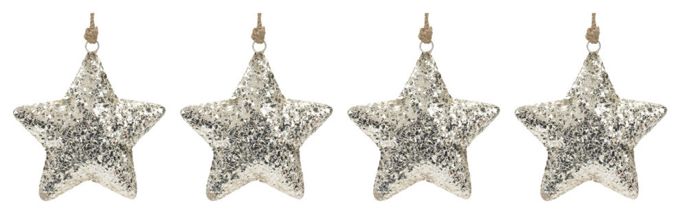 Mosaic Metal Star Ornament, Set of 4