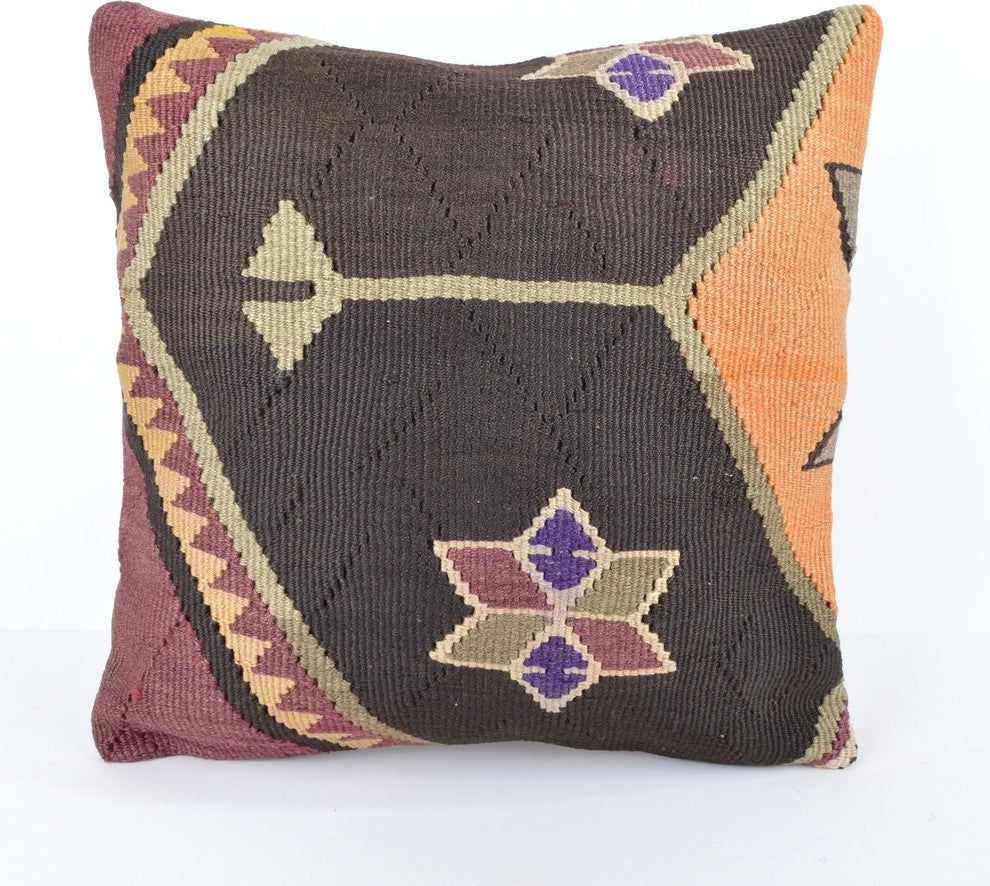 Geometric Hand Woven Turkish Kilim Pllow Cover