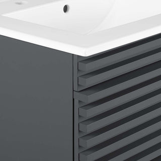 Render 24" Wall-Mount Bathroom Vanity, Gray White