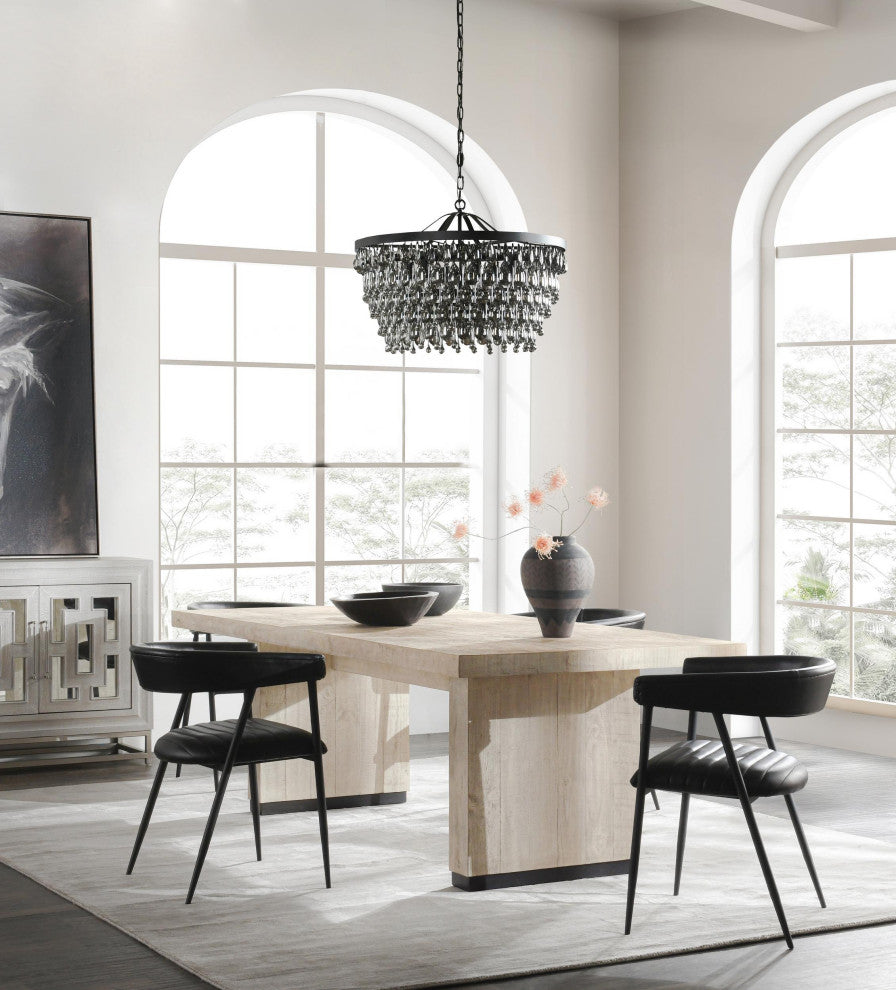 Kosas Home Lynx 94" Reclaimed Pine Wood Dining Table, White