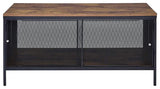 Wood Coffee Table With 1 Compartment, Antique Oak and Black
