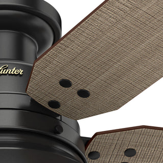 Hunter Fan Company Mill Valley Low Profile Matte Black Ceiling Fan W/ Light, 52"